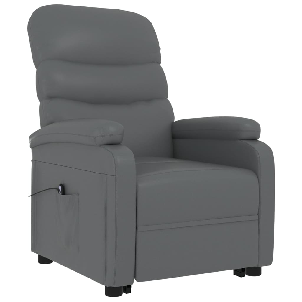 Stand up Chair Grey Faux Leather