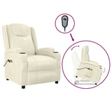 Stand up Massage Chair Cream White Faux Leather - Front View
