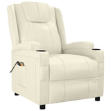Stand up Massage Chair Cream White Faux Leather - Side View