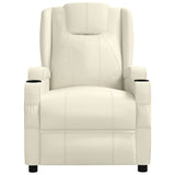 Stand up Massage Chair Cream White Faux Leather - Top-Down View