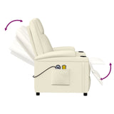 Stand up Massage Chair Cream White Faux Leather - Extra Image