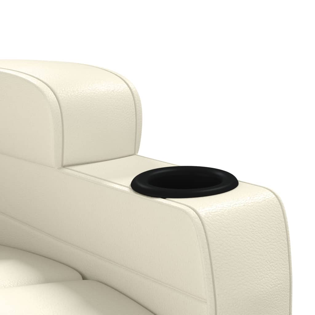 Stand up Massage Chair Cream White Faux Leather