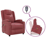 Stand up Massage Chair Wine Red Faux Leather - Front View