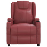 Stand up Massage Chair Wine Red Faux Leather - Top-Down View