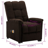 Stand up Massage Chair Dark Brown Fabric