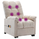 Stand up Massage Chair Cream Fabric - Rear View