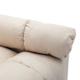 Stand up Massage Chair Cream Fabric - Close-Up Angle