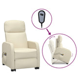 Stand up Massage Chair Cream Faux Leather