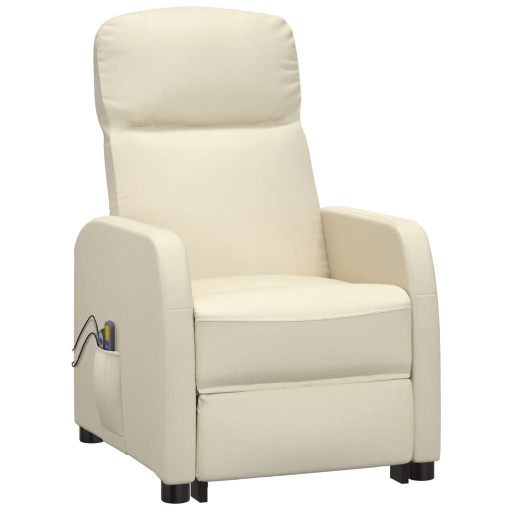 Stand up Massage Chair Cream Faux Leather