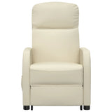Stand up Massage Chair Cream Faux Leather