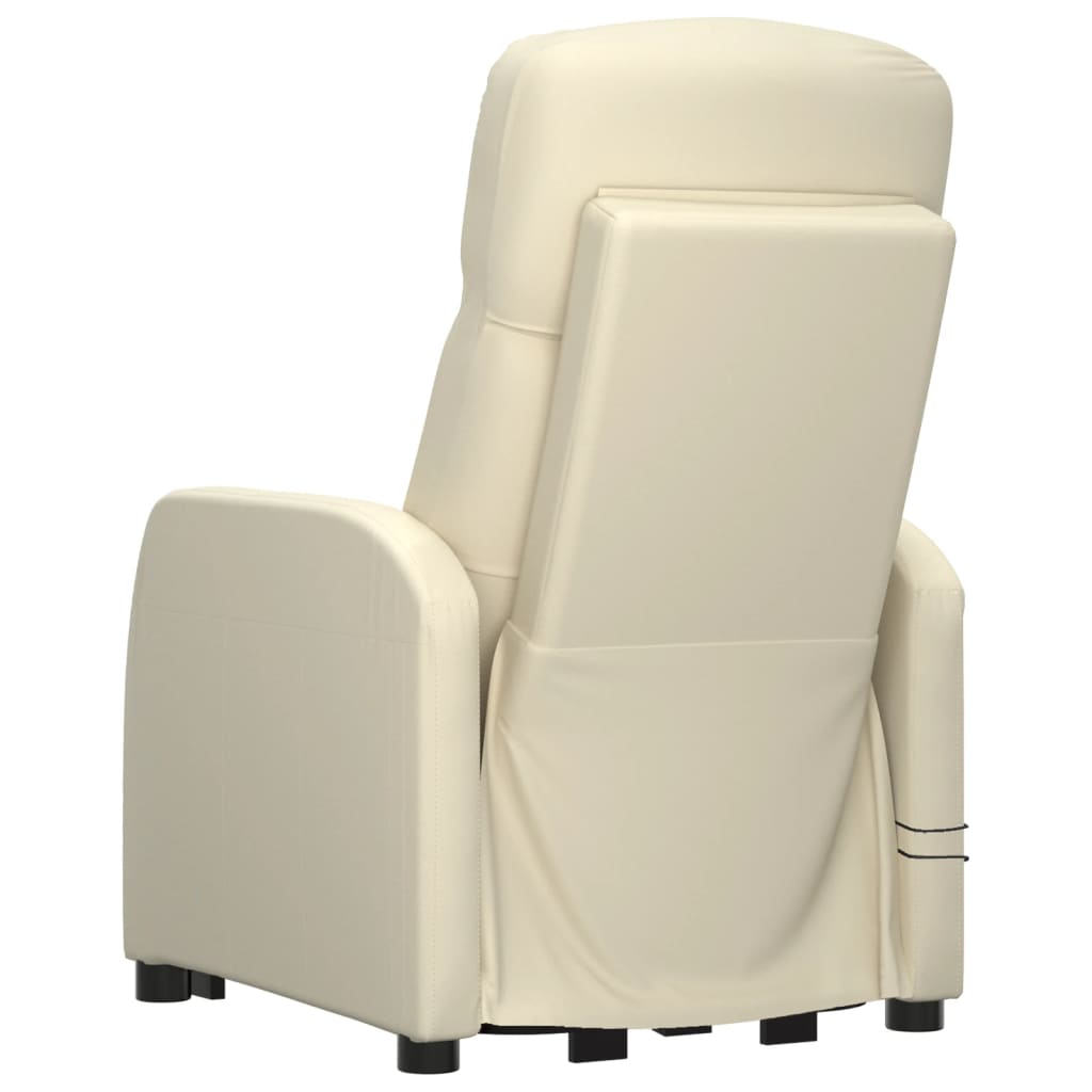 Stand up Massage Chair Cream Faux Leather