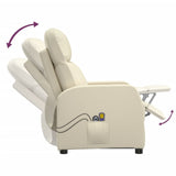 Stand up Massage Chair Cream Faux Leather - Low Angle