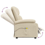 Stand up Massage Chair Cream Fabric - Low Angle