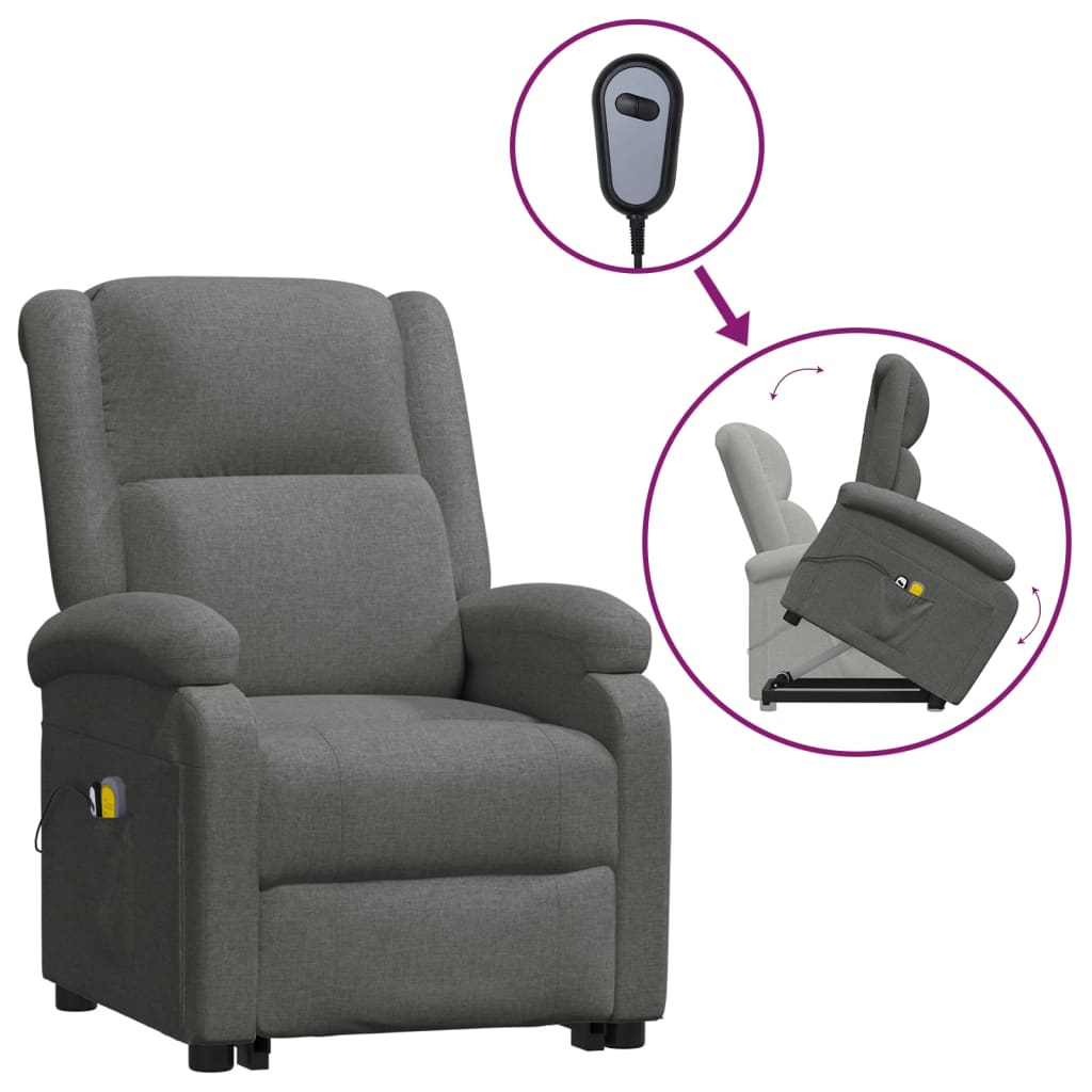 Stand up Massage Chair Dark Grey Fabric