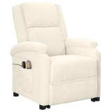 Stand up Massage Chair Cream Faux Leather - Front View