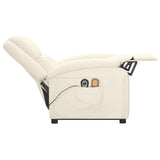 Stand up Massage Chair Cream Faux Leather - 45-Degree Angle