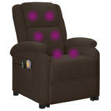 Stand up Massage Chair Brown Faux Leather - Close-Up Angle