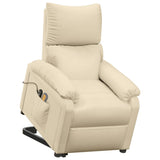 Stand up Massage Chair Cream Fabric - Close-Up Angle
