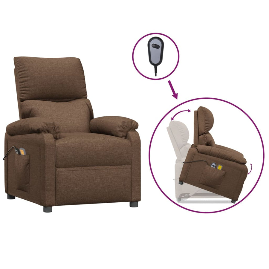 Stand up Massage Chair Brown Fabric