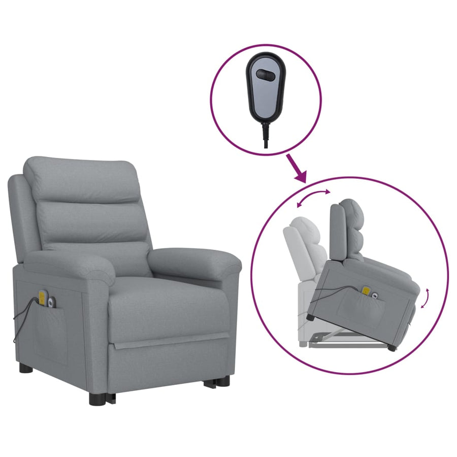 Stand up Massage Chair Light Grey Fabric