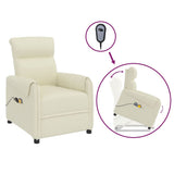 Stand up Massage Chair Cream Faux Leather