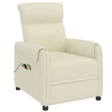 Stand up Massage Chair Cream Faux Leather