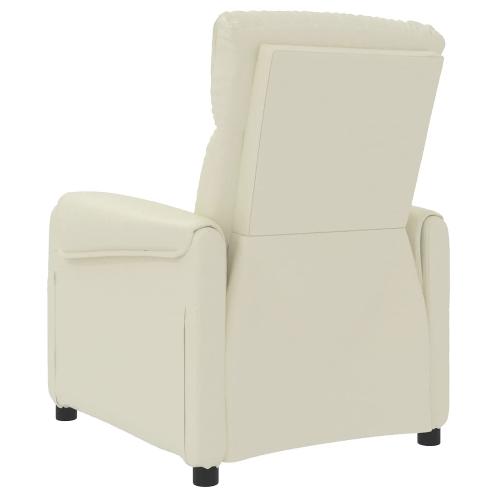 Stand up Massage Chair Cream Faux Leather