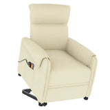 Stand up Massage Chair Cream Faux Leather - Close-Up Angle