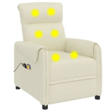 Stand up Massage Chair Cream Faux Leather