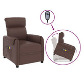 Stand up Massage Chair Brown Faux Leather - Front View