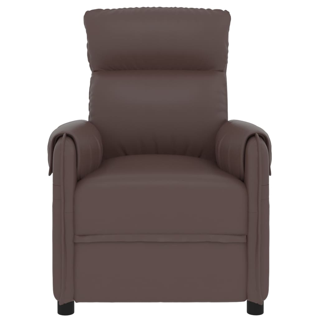Stand up Massage Chair Brown Faux Leather