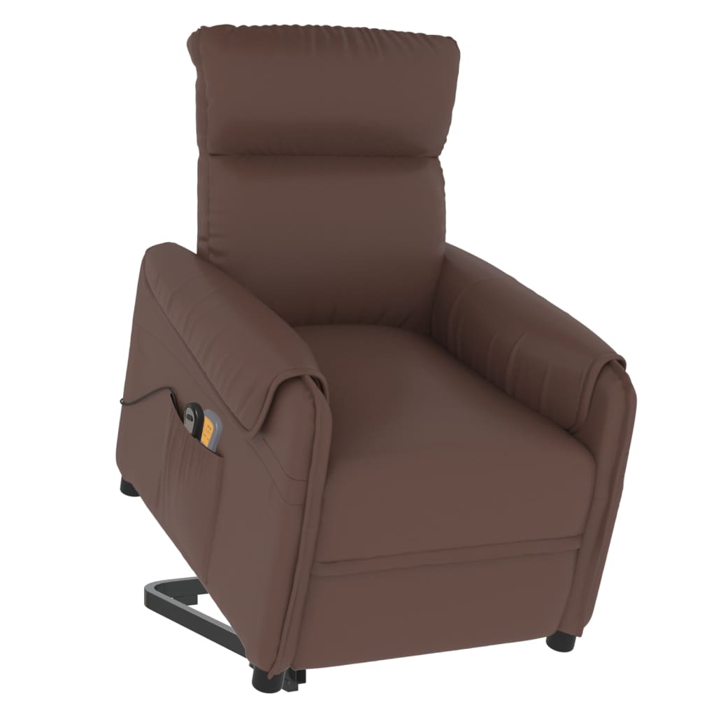 Stand up Massage Chair Brown Faux Leather