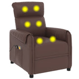 Stand up Massage Chair Brown Faux Leather
