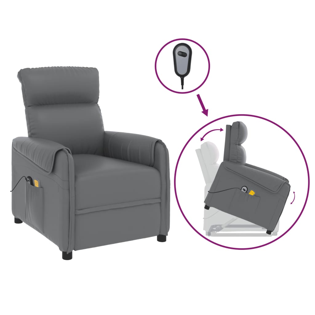 Stand up Massage Chair Grey Faux Leather