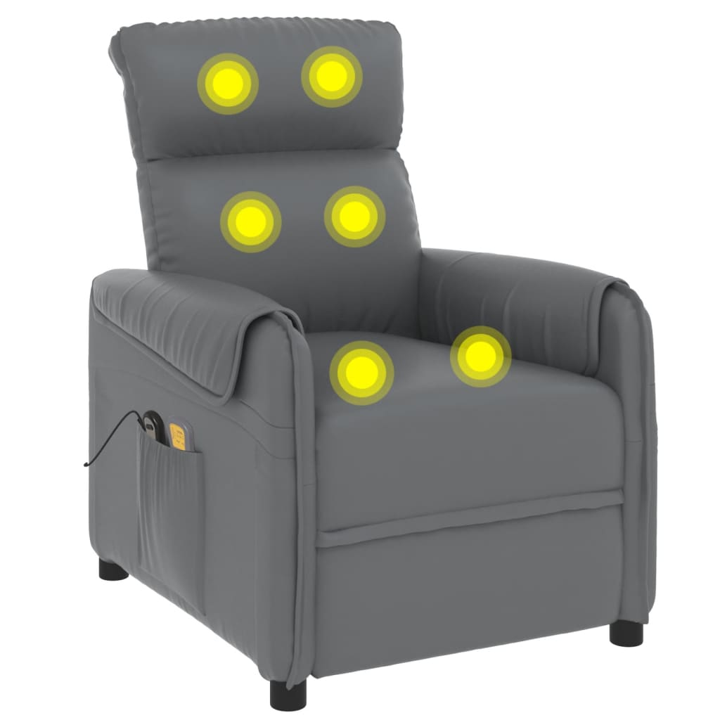 Stand up Massage Chair Grey Faux Leather