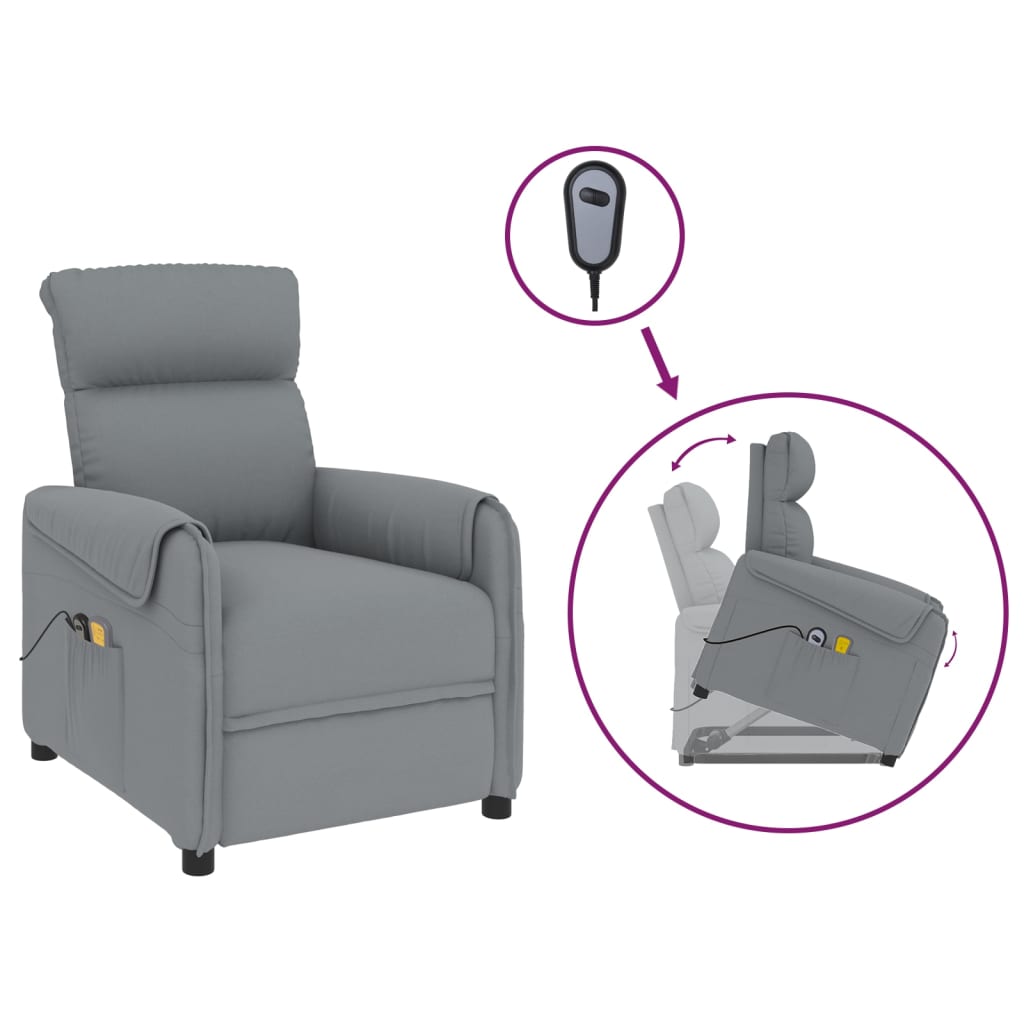 Stand up Massage Chair Light Grey Fabric