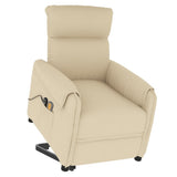 Stand up Massage Chair Cream Fabric - Close-Up Angle