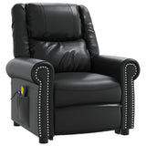 Stand up Massage Chair Shiny Black Faux Leather - Side View