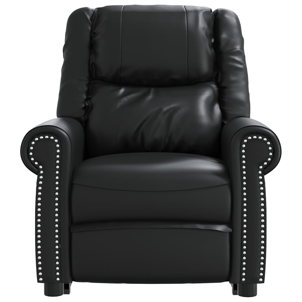 Stand up Massage Chair Shiny Black Faux Leather