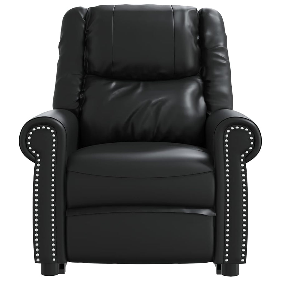 Stand up Massage Chair Shiny Black Faux Leather