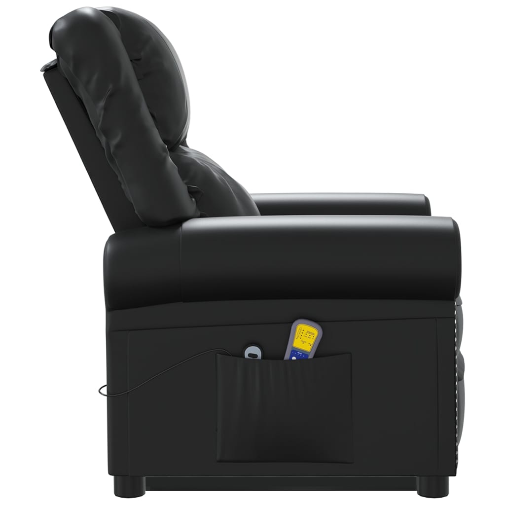 Stand up Massage Chair Shiny Black Faux Leather