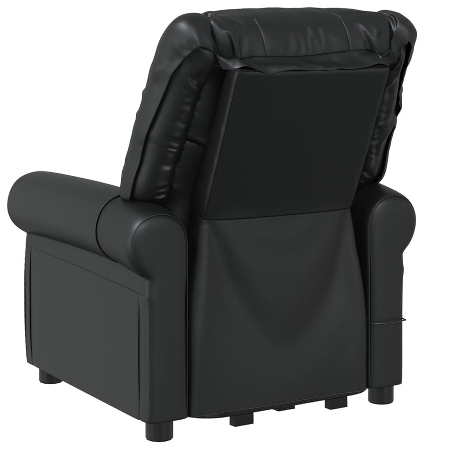 Stand up Massage Chair Shiny Black Faux Leather