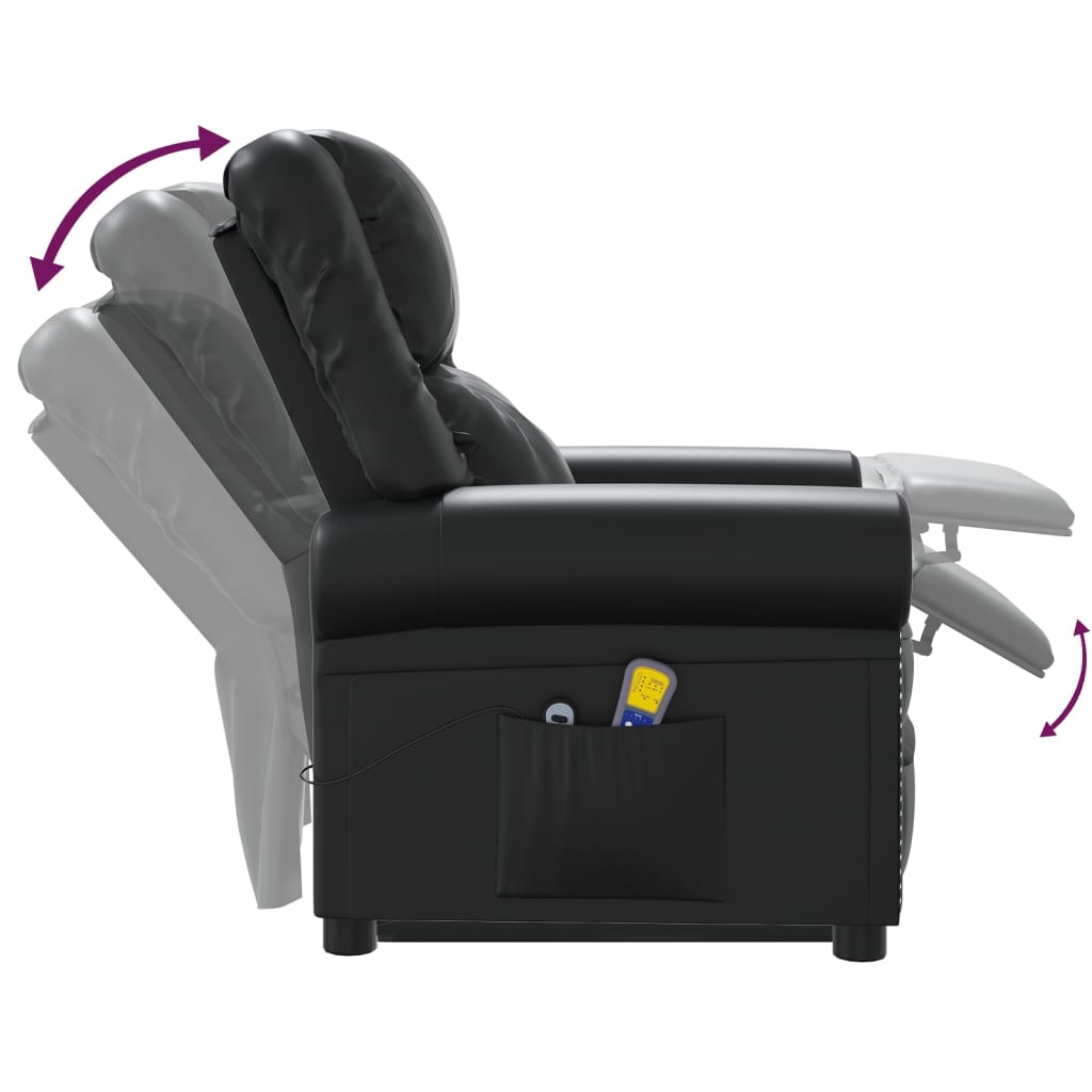 Stand up Massage Chair Shiny Black Faux Leather