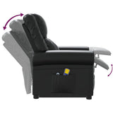 Stand up Massage Chair Shiny Black Faux Leather - Low Angle