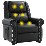 Stand up Massage Chair Shiny Black Faux Leather