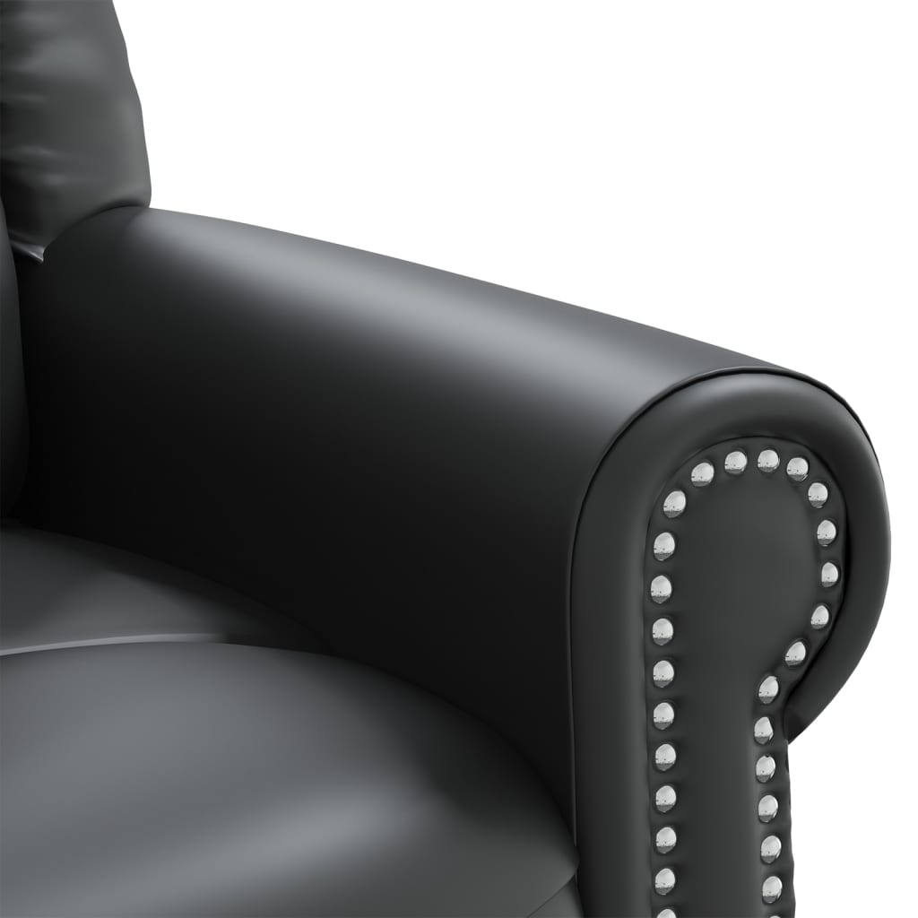 Stand up Massage Chair Shiny Black Faux Leather