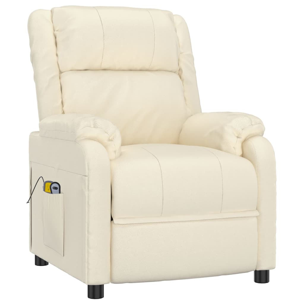 Stand up Massage Chair Cream Faux Leather