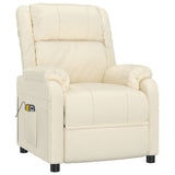 Stand up Massage Chair Cream Faux Leather - Side View