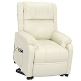 Stand up Massage Chair Cream Faux Leather