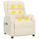 Stand up Massage Chair Cream Faux Leather - Low Angle